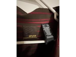 Vintage Enyce Men's Brown Pinstripe Button-Up Shirt 4XL 100% cotton Y2K oversize